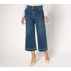 Studio Park Women's Petite Pants 12P x Ali Carr Denim Wide-Leg Blue A655431